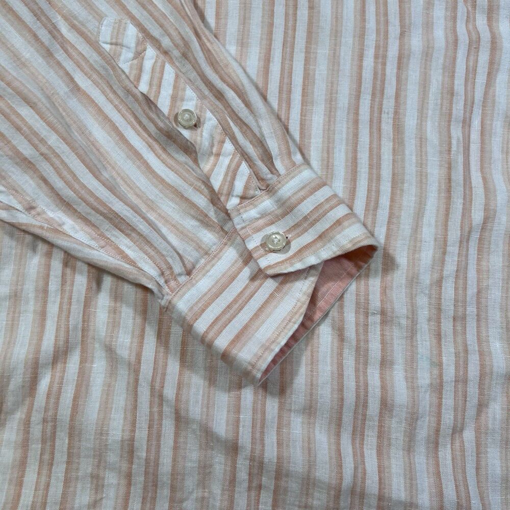 Tommy Bahama 100% Linen Button Front Long Sleeve Vertical Stripe Shirt Men's 4XT - Picture 7 of 11